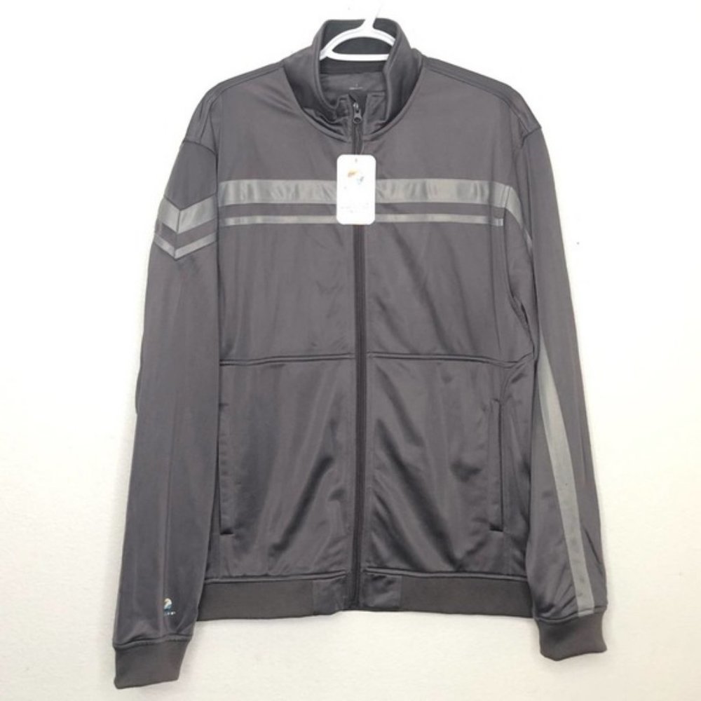 Zelus Track Athletic Zippered Grey Men’s Jacket size Large NWT